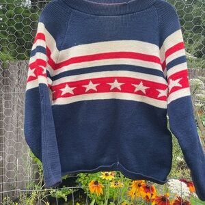 Navy and Red Star Sweater
